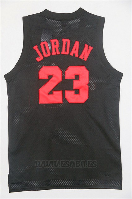 Camiseta Michael Jordan #23 Negro Rojo